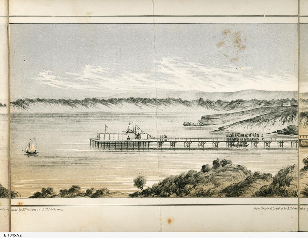 Embarkation of the Governor at Robe Town, 1869. SLSA: B 10457/2