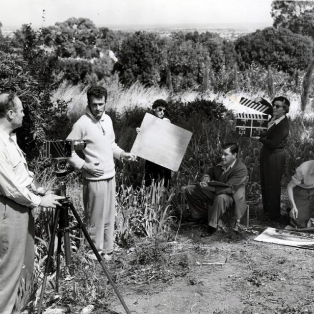 Film crew and artists making the film 'Painting' [PRG 919/11/221/1]