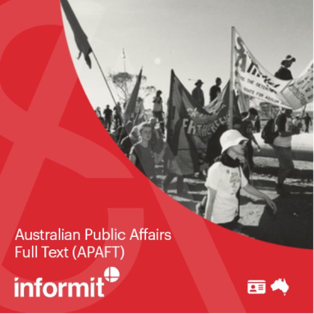 Australian Public Affairs Full Text, APAFT, informit database, SLSA eresources.