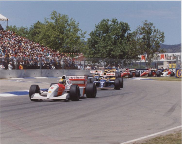Adelaide Grand Prix cars in action on the track, circa 1990-2000. Courtesy of Messenger Press. SLSA: B 71771/24