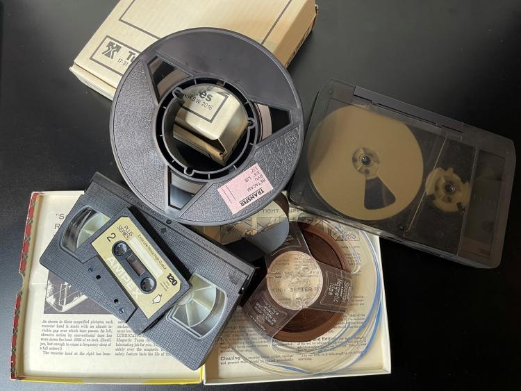 Magnetic tape types in the State Library's collection.