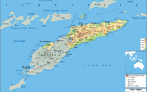 Map of Timor Leste