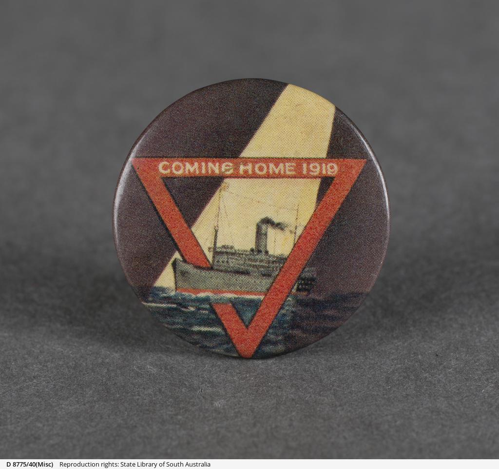 YMCA Coming Home badge 1919 SLSA: D 8775/40