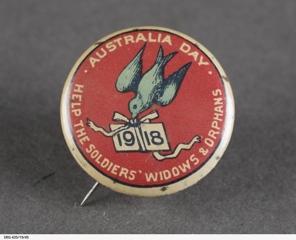 WWI Australia Day badge 1918 SLSA: SRG/435/195