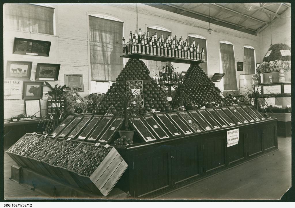 Fruit display at the Royal Adelaide Show, 1927. SLSA: SRG 168/1/58/12