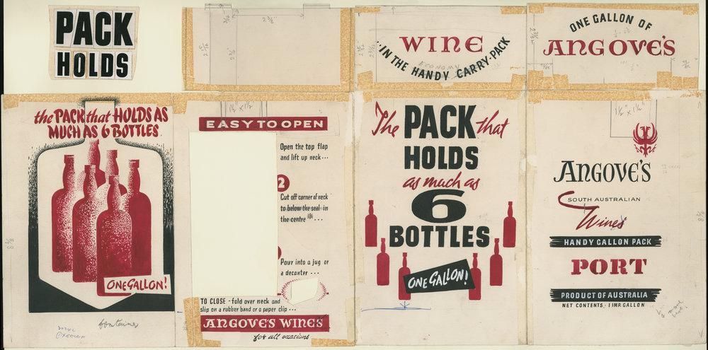 Wine cask graphic design by Wytt Morro, 1968. SLSA: BRG 233/3/2/23/1