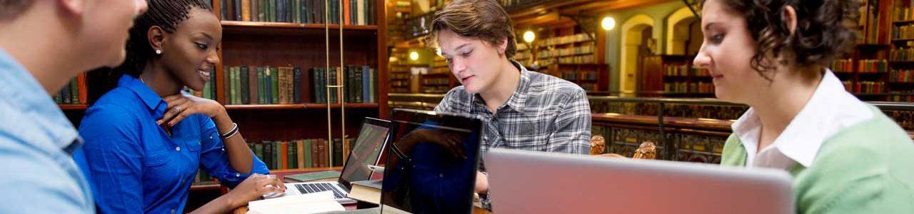 Student researching at the State Library of SA.