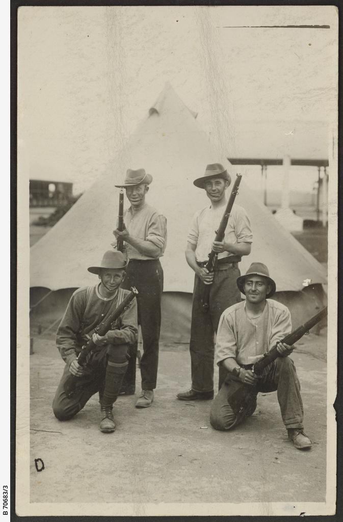 Recruits of the 10th Battalion, Morphettville Training Camp, S.A., October 1915.