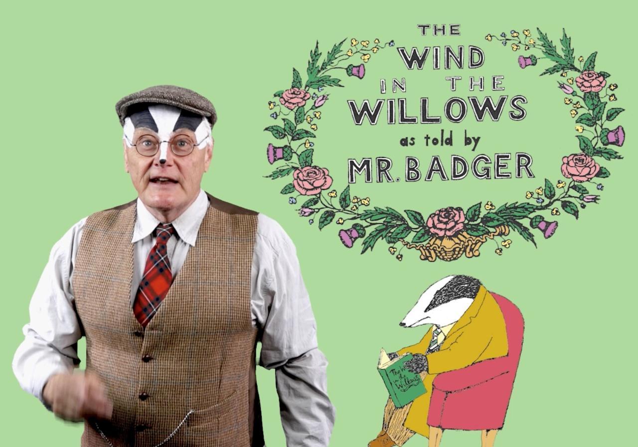 Mr Badger with poster