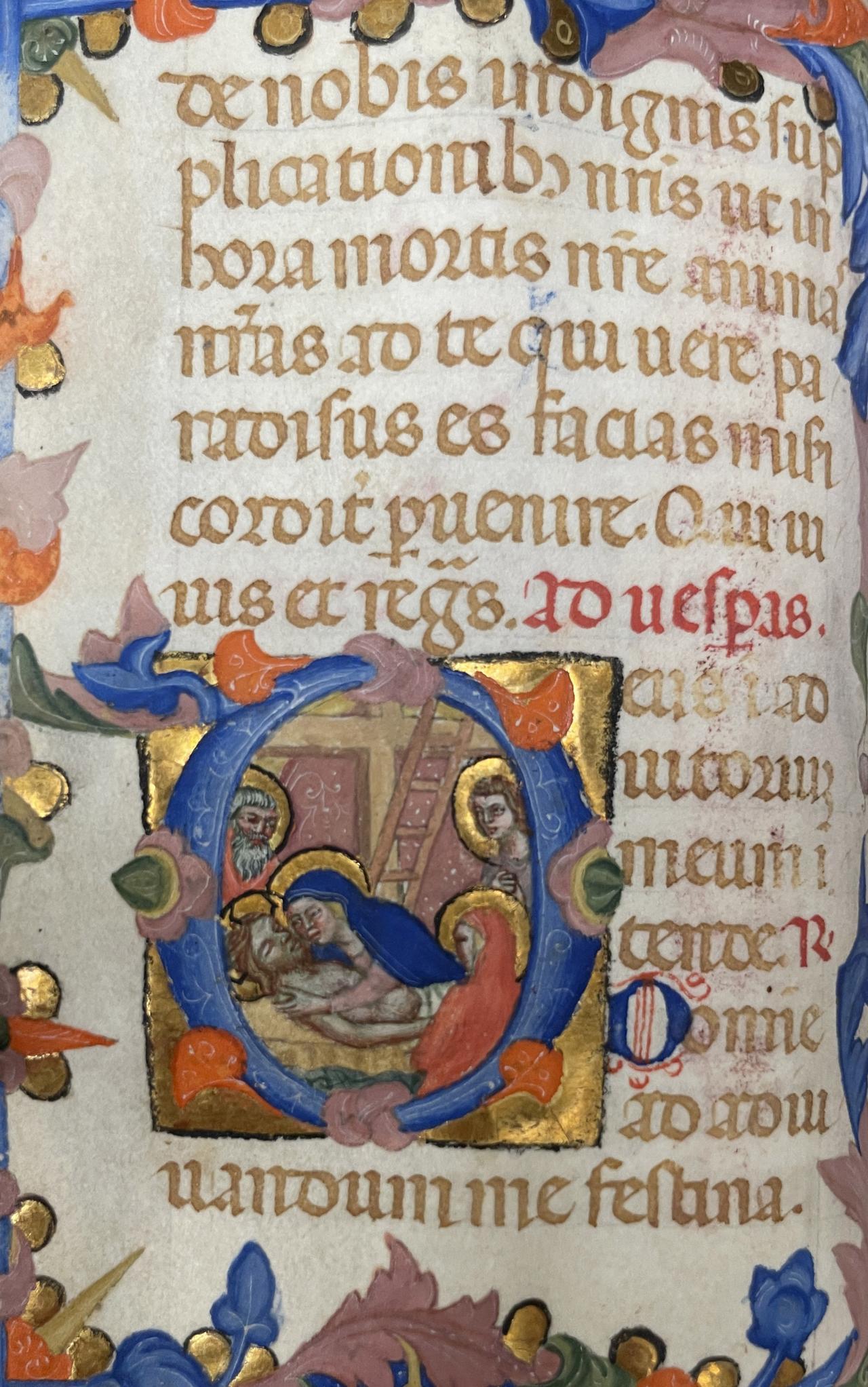 Illustration in the Italian Book Of Hours, a small prayer book.