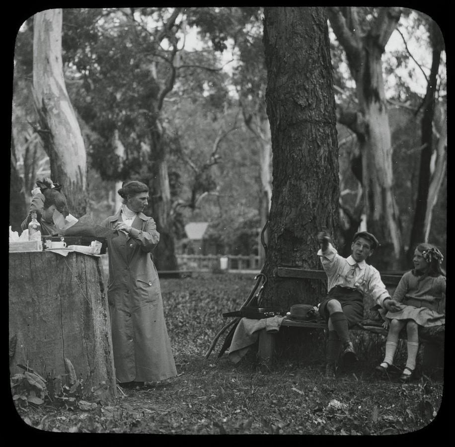 Picnic at Long Gully-Belair National Park-showing Mrs Emily Brooker and children-c1914