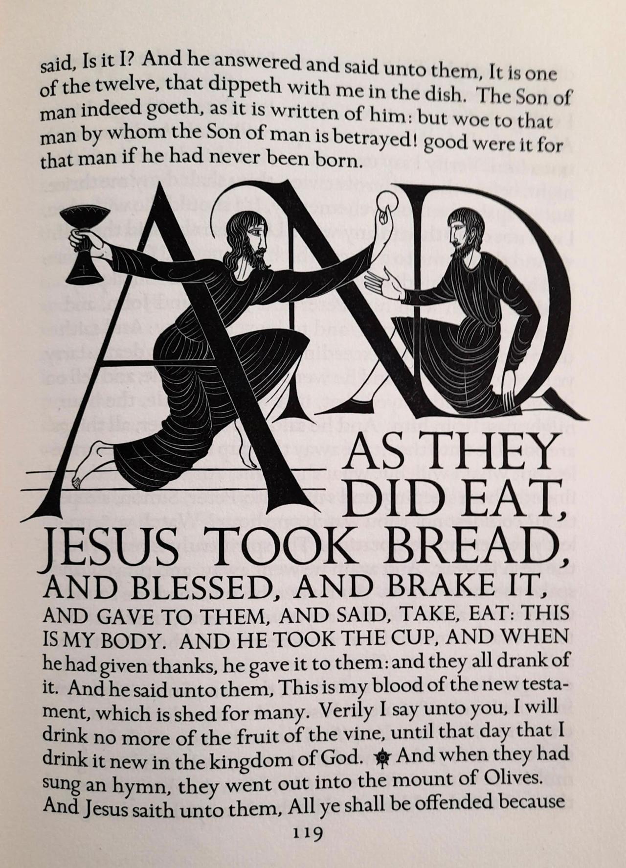 An example of an illustration with the word AND by Eric Gill.