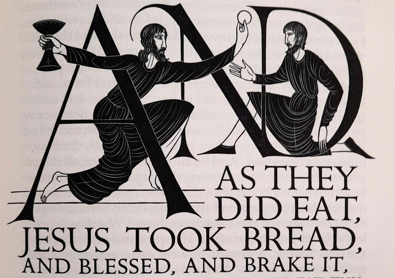 An example of an illustration with the work AND by Eric Gill.