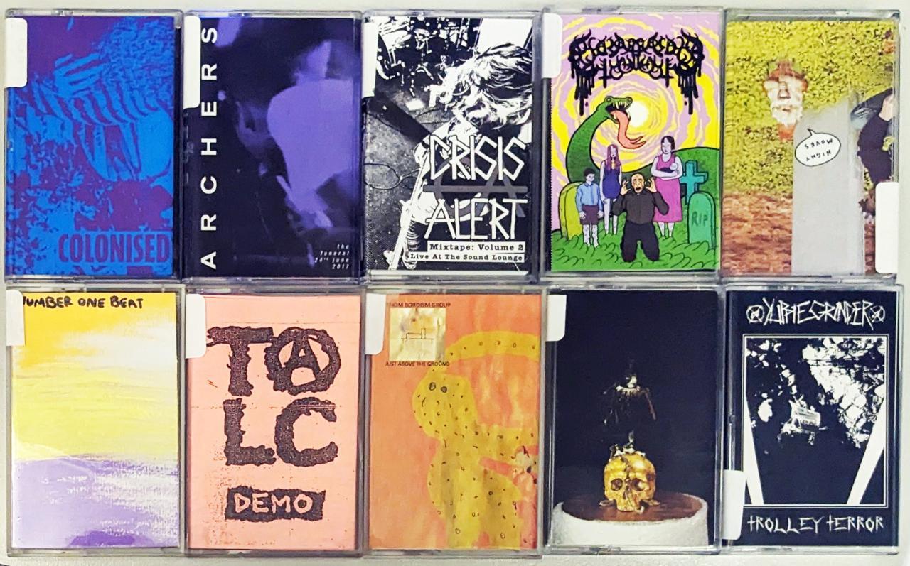 Cassette tapes of local South Australian bands in State Library SA's collection.