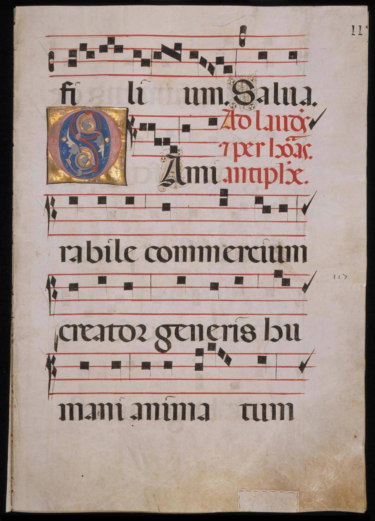 Page 233 of the Antiphonal showing an illuminated O.