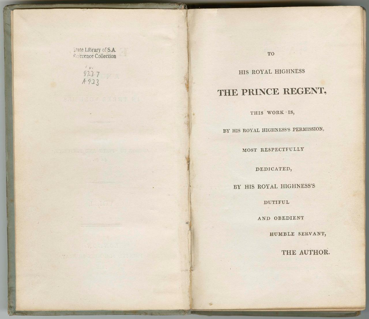 The author dedicated the book 'Emma' to the Prince Regent.