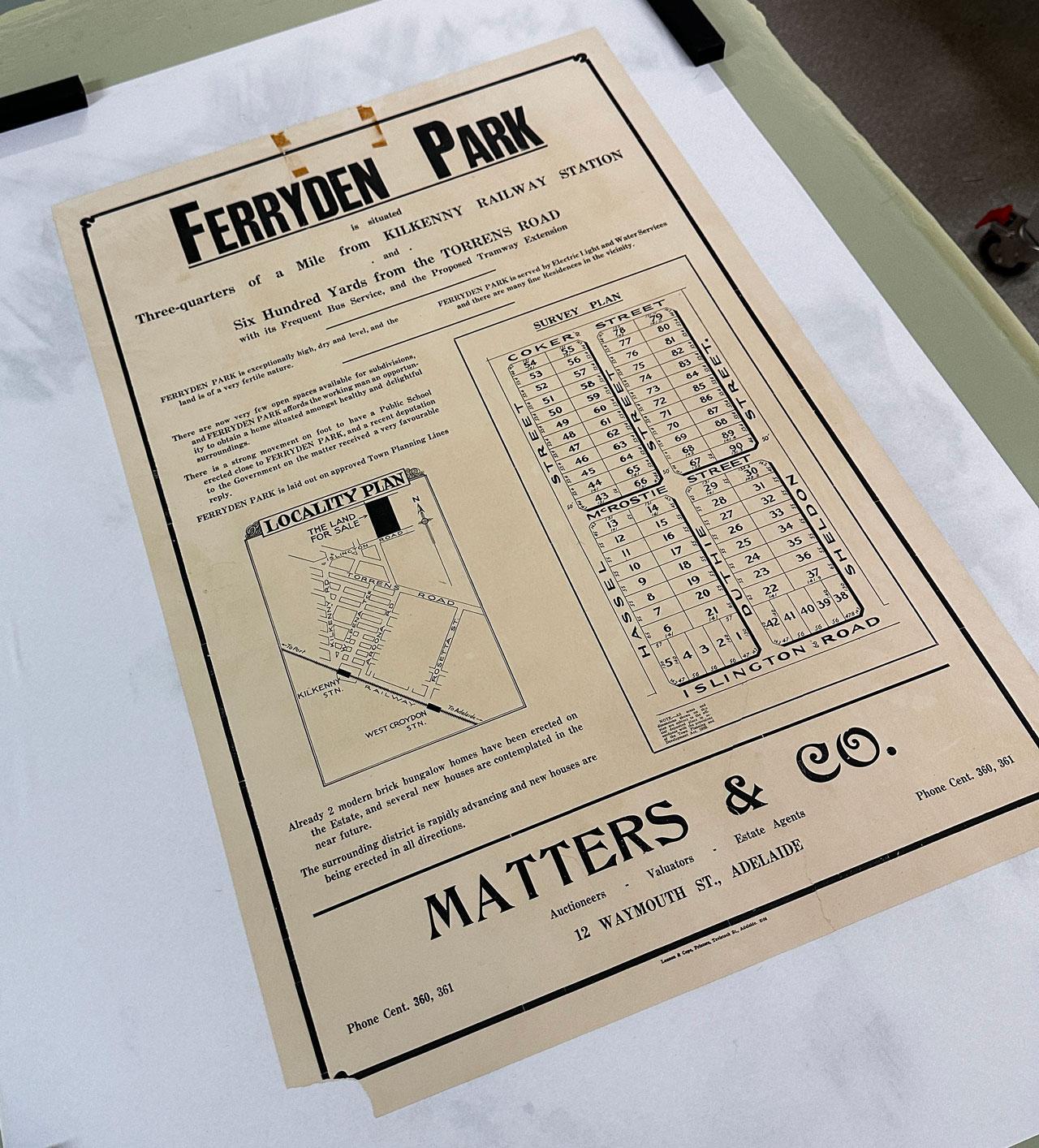 A cadastral map showing part of Ferryden Park, South Australia, 1920. SLSA zgmp 830.9 bjc-c Ferryden Park