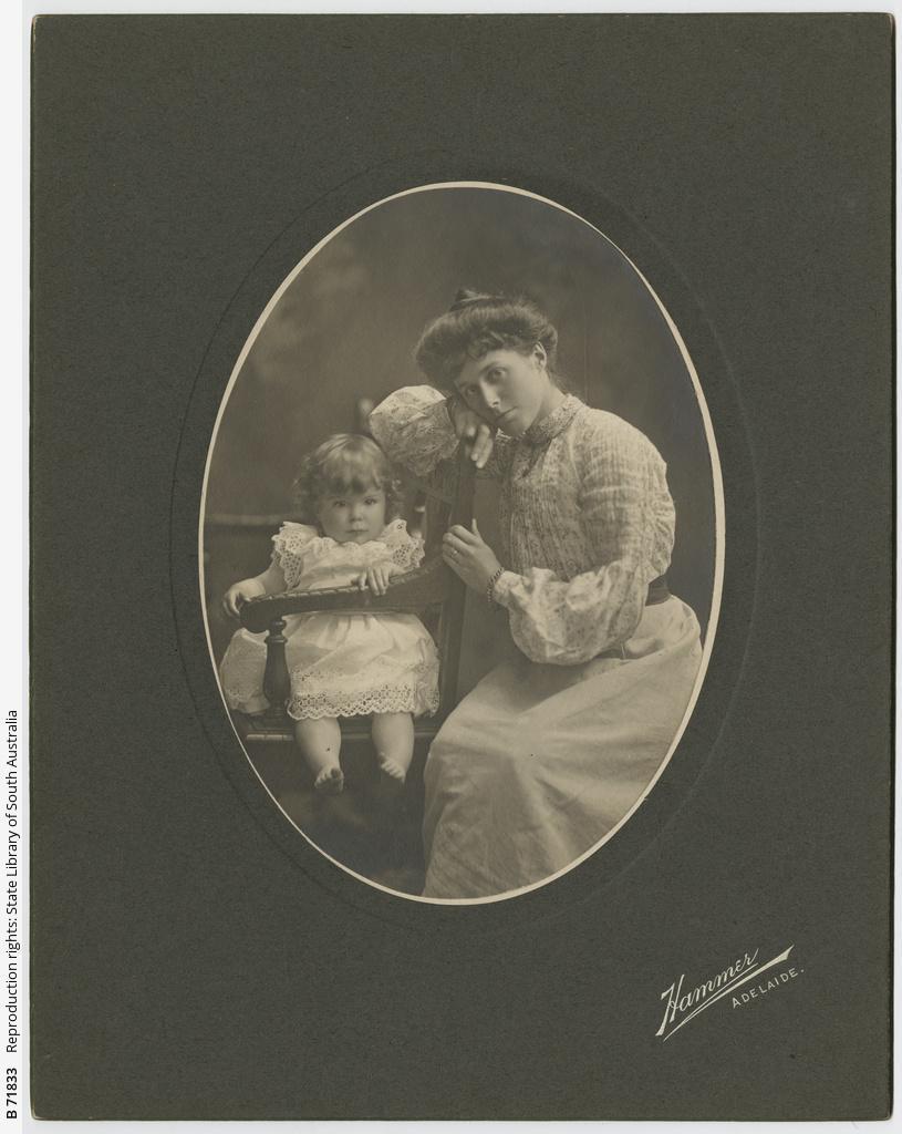 Mary Violet Hay, nee Williams with son Alexander (Alick) aged 14 months, taken in 1903. SLSA: B 71833