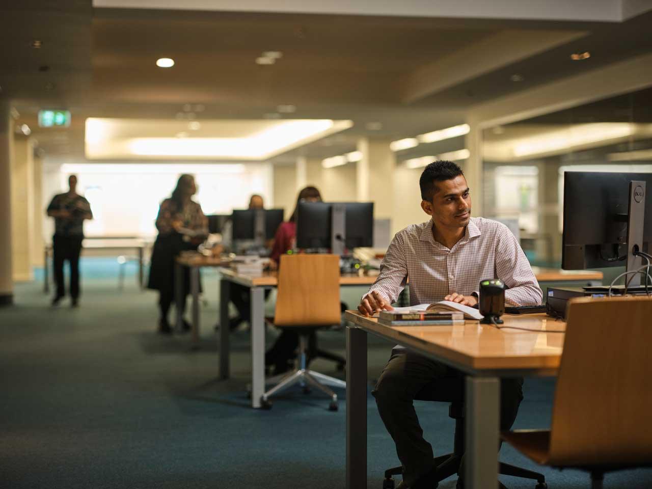 Using computers and wifi at the State Library of SA.