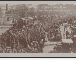 Parade of the first contingent of South Australian soldiers, 1914. SLSA: B 30437