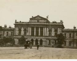 The Supreme Court Building dominates the south west side of Victoria Square. SLSA B 5007