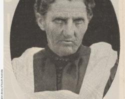 Mrs Schippan, mother of both Mary and Bertha. Photograph published in 'The Critic' newspaper on 18 January 1902. SLSA: B 75311/4 