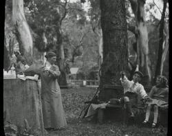 Picnic at Long Gully-Belair National Park-showing Mrs Emily Brooker and children-c1914