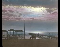 Colour sunset from Port Noarlunga jetty-c 1925