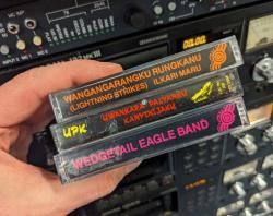 Cassette Tape spines of South Australian Indigenous Rock Bands