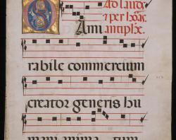 Page 233 of the Antiphonal showing an illuminated O.