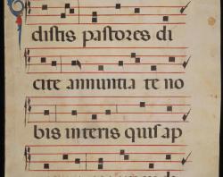 Page 47 of the Antiphonal showing an illuminated Q.