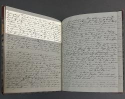 A photo of the page in Grace Marryat's diary where she mentions the day at the beach. SLSA: D 3077/12 (L)