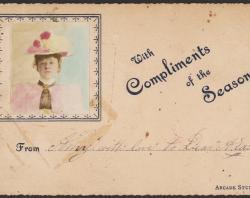 'With Compliments of the Season' studio portrait postcard. SLSA: PRG 337/3/11