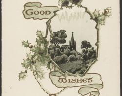 Sepia 'Good wishes' card. SLSA: PRG 337/3/10