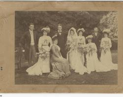 Wedding group of the writer William Gosse Hay and Mary Violet Williams, 1901. SLSA: B 54468