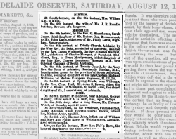 Family Notices in Adelaide Observer, 1854. NLA Trove