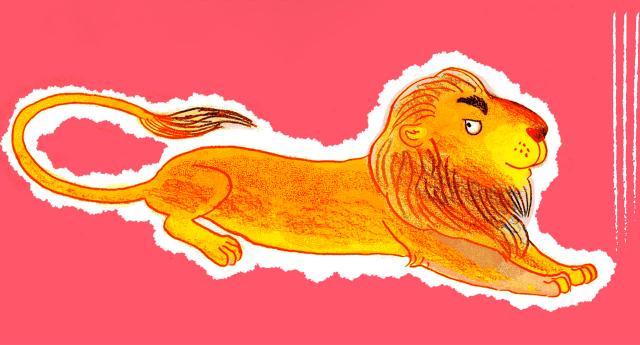 Drawing of a lion lying down