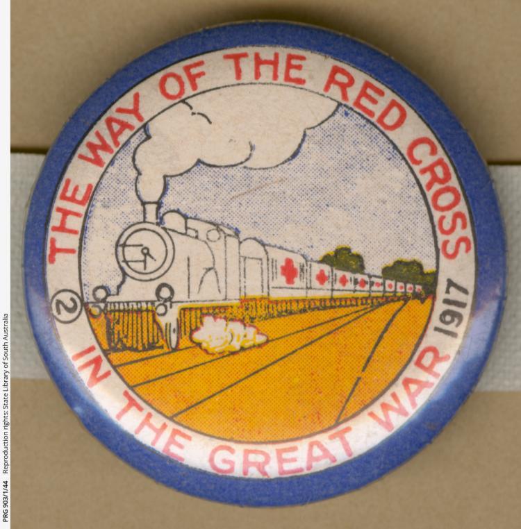 Great War Way of Red Cross badge showing train SLSA: PRG 903/1/44