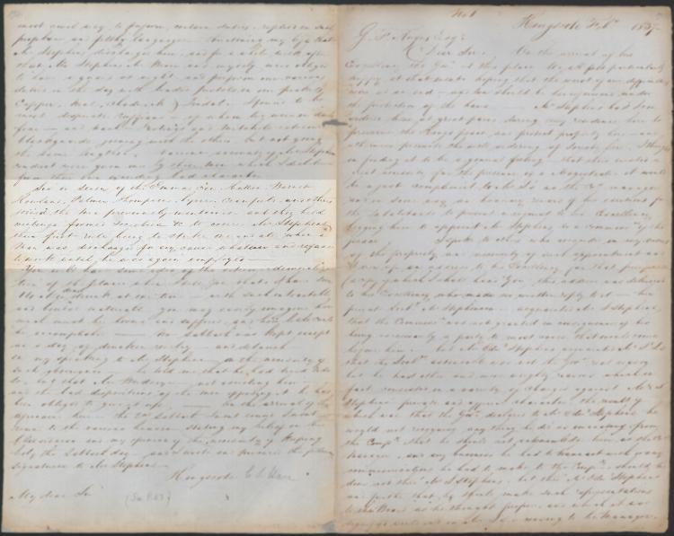 Letter from Charles Simeon Hare to George Fife Angas dated February 1837.  SLSA: PRG 174 