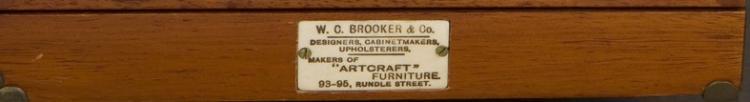 WC Brooker & C0. label on back of camera