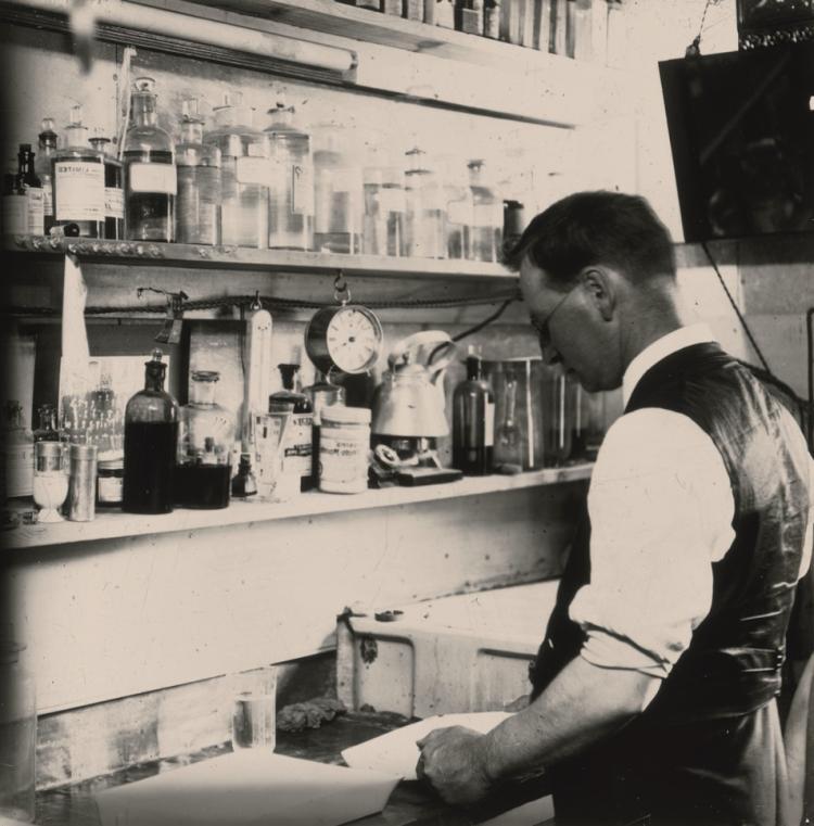 William Charles Brooker in his darkroom, c1915