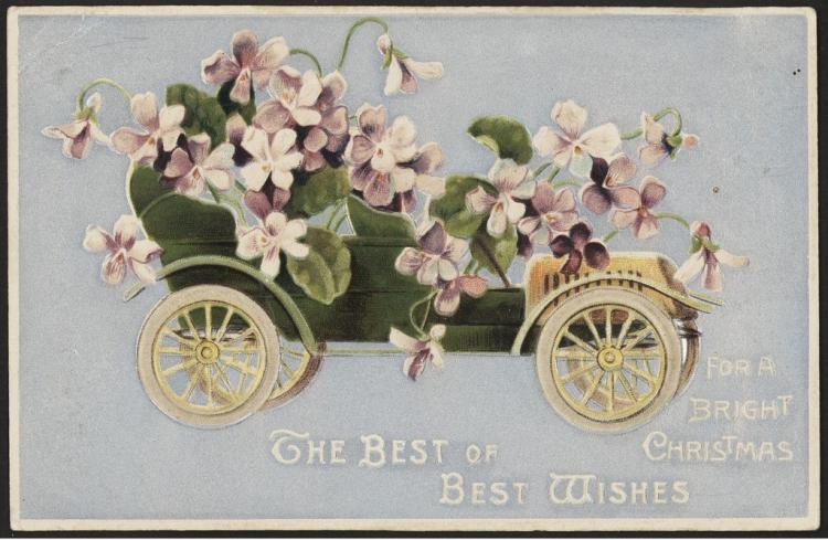 The Best of Best wishes for a Bright Christmas  violet-decorated vehicle. SLSA: PRG/337/3/72